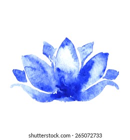 lotus flower watercolor art vector illustration yoga or spa concept