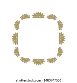 lotus flower wreath, vector frame 