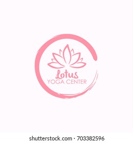 Lotus Flower Yoga Beauty Center Logo, Sign, Icon Vector Design Template