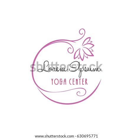 Lotus Flower Yoga Beauty Center Logo, Sign, Icon Vector Design, Template