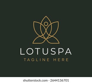 Lotus flower yoga beauty spa logo