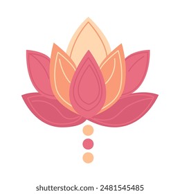 Lotus flower yoga element hand drawn
