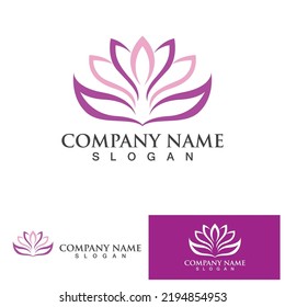 Lotus flower yoga health nature logo