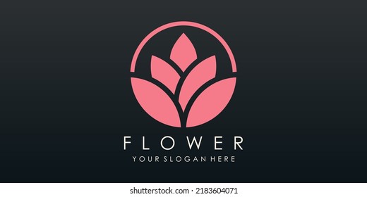 Lotus flower yoga logo design vector.