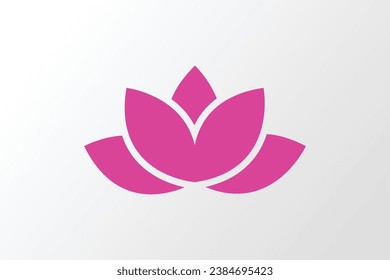 Lotus flower yoga logo design vector.