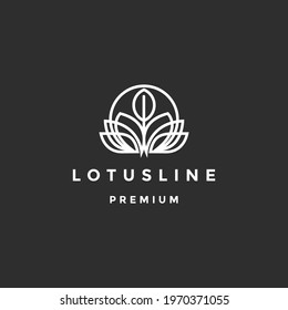 lotus flower yoga peace logo template vector logo design on a black background