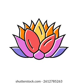 lotus flower yoga relax color icon vector. lotus flower yoga relax sign. isolated symbol illustration