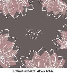 Lotus flower yoga style. Peace  blossom harmony reflection. Calm inspires balance