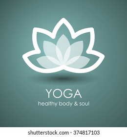 Lotus Flower Yoga symbol template. Logo design idea