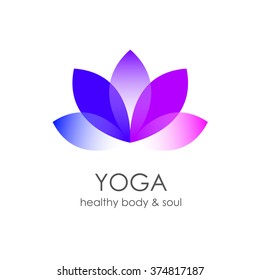 Lotus Flower Yoga symbol template. Logo design idea