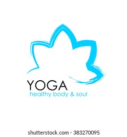 Lotus Flower Yoga symbol template. Logo design idea