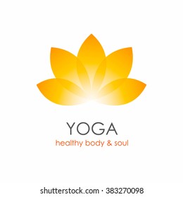 Lotus Flower Yoga symbol template. Logo design idea