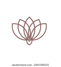 Lotus flower yoga symbol vector logo