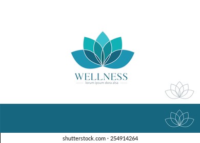 Lotus Flower Yoga Wellness Concept Design Element