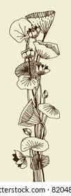 Lotus Flowers In Art Nouveau Style