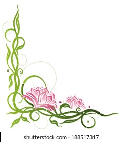 Lotus flowers with bamboo, wellness decoration