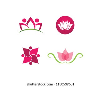 Lotus flowers design logo Template icon