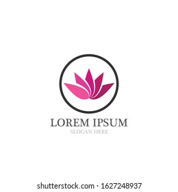  lotus flowers design logo Template icon