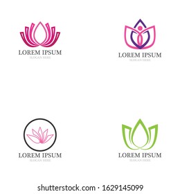  lotus flowers design logo Template icon