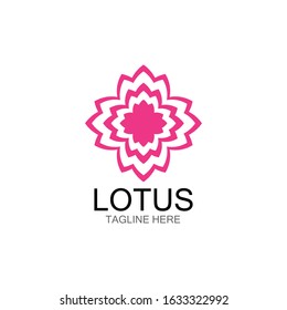 lotus flowers design logo Template icon