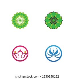  logotipo de diseño de flores de loto Icono de plantilla