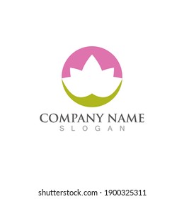 lotus flowers design logo Template icon