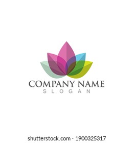 lotus flowers design logo Template icon