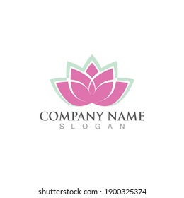 lotus flowers design logo Template icon