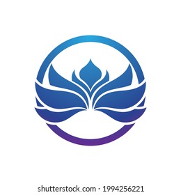  lotus flowers design logo Template icon