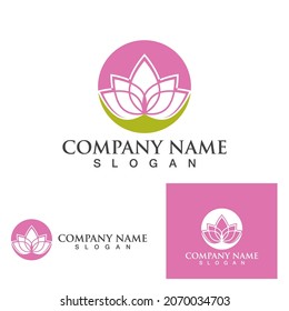 lotus flowers design logo Template icon