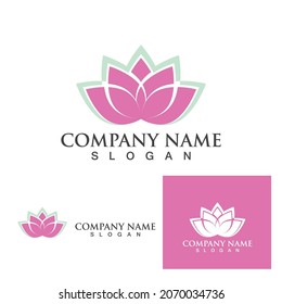 lotus flowers design logo Template icon