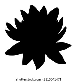 Lotus flowers . Doodles. Black illustration,abstraction,vector.