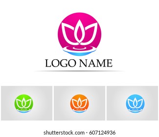 Lotus flowers health nature logo