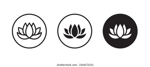 lotus flowers, Lotus, Lily Flower Icon. Spa icons button, vector, sign, symbol, logo, illustration, editable stroke, flat design style isolated on white linear pictogram