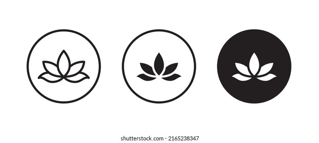 lotus flowers, Lotus, Lily Flower Icon. Spa icons button, vector, sign, symbol, logo, illustration, editable stroke, flat design style isolated on white linear pictogram