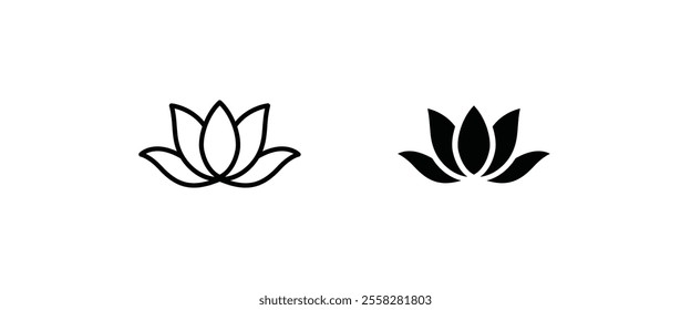 lotus flowers, Lotus, Lily Flower Icon. Spa icons button, vector, sign, symbol, logo, illustration, editable stroke, flat design style isolated on white linear pictogram