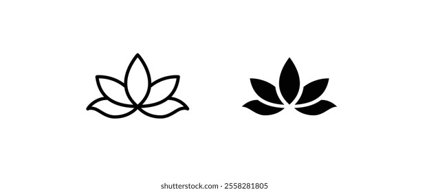 lotus flowers, Lotus, Lily Flower Icon. Spa icons button, vector, sign, symbol, logo, illustration, editable stroke, flat design style isolated on white linear pictogram