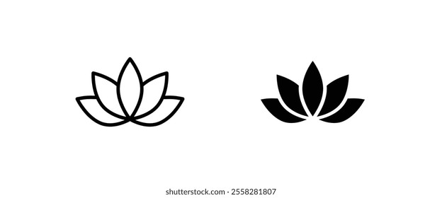 lotus flowers, Lotus, Lily Flower Icon. Spa icons button, vector, sign, symbol, logo, illustration, editable stroke, flat design style isolated on white linear pictogram