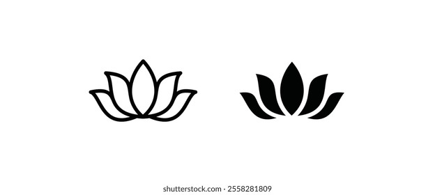 lotus flowers, Lotus, Lily Flower Icon. Spa icons button, vector, sign, symbol, logo, illustration, editable stroke, flat design style isolated on white linear pictogram