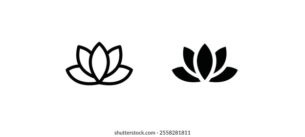 lotus flowers, Lotus, Lily Flower Icon. Spa icons button, vector, sign, symbol, logo, illustration, editable stroke, flat design style isolated on white linear pictogram