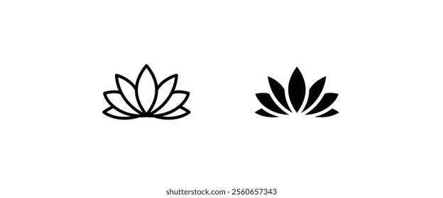 lotus flowers, Lotus, Lily Flower Icon. Spa icons button, vector, sign, symbol, logo, illustration, editable stroke, flat design style isolated on white linear pictogram