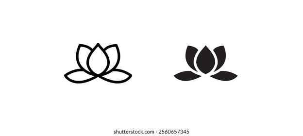 lotus flowers, Lotus, Lily Flower Icon. Spa icons button, vector, sign, symbol, logo, illustration, editable stroke, flat design style isolated on white linear pictogram