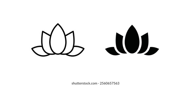 lotus flowers, Lotus, Lily Flower Icon. Spa icons button, vector, sign, symbol, logo, illustration, editable stroke, flat design style isolated on white linear pictogram