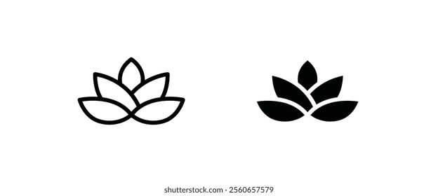 lotus flowers, Lotus, Lily Flower Icon. Spa icons button, vector, sign, symbol, logo, illustration, editable stroke, flat design style isolated on white linear pictogram