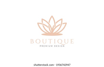 lotus flowers line feminine logo symbol vector icon illustration design