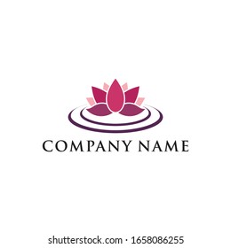 lotus flowers logo design Template. vector icon Illustration