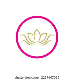 lotus flowers  logo illustration design Template 