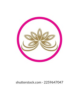 lotus flowers  logo illustration design Template 