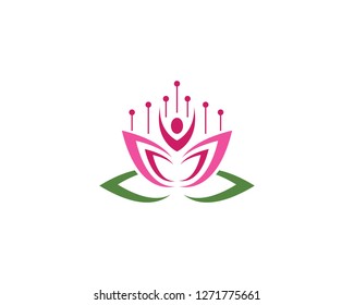 Lotus flowers logo Template icon