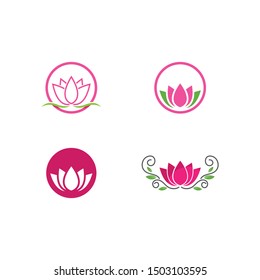 Lotus flowers logo Template Vector 